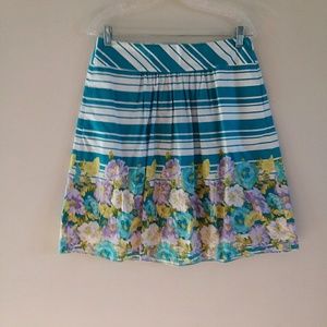 TALBOTS WOMEN'S STRIPED FLORAL SKIRT 8P